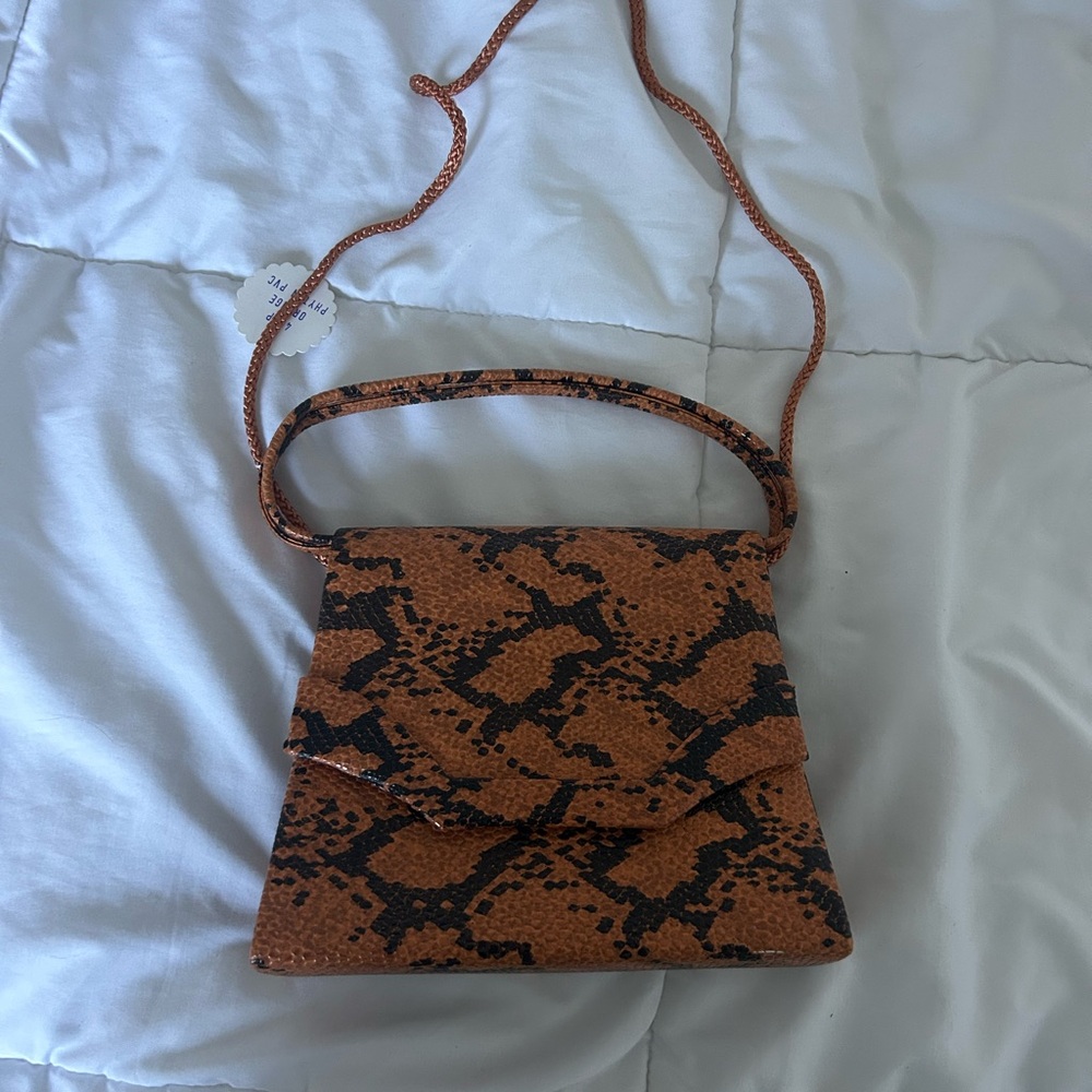 Snake Print Tan and Black Women's Bag